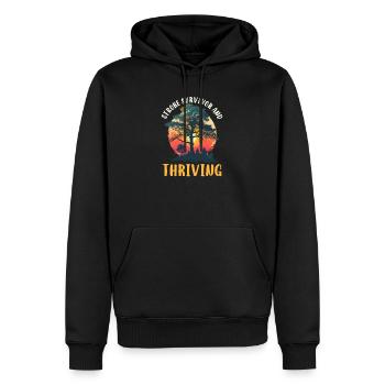 Survivant d’un AVC Survivant d’un AVC et prospère - Sweat à capuche Premium bio Homme - noir - Devant - Nico (187cm)