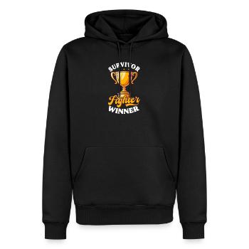 Stroke Survivor Survivor Fighter Gewinner - Männer Premium Bio Hoodie - Schwarz - Vorne - Nico (187cm)