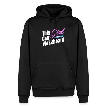 Dieses Mädchen Kann Wakeboarden, Bootfahren, - Männer Premium Bio Hoodie - Schwarz - Vorne - Nico (187cm)