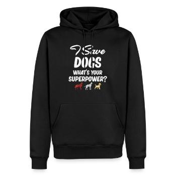 Ich Rette Hunde Was Ist Deine Superkraft? - Männer Premium Bio Hoodie - Schwarz - Vorne - Nico (187cm)