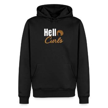 Hallo Locken Lustiges Lockiges Haar Gewellte Afro - Männer Premium Bio Hoodie - Schwarz - Vorne - Nico (187cm)