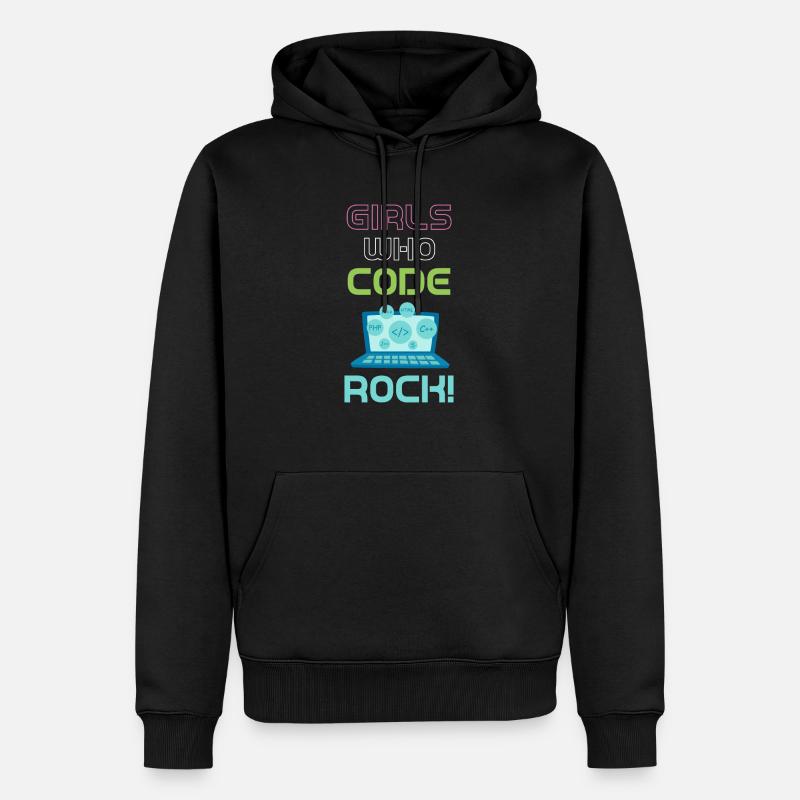 Girls who code, rock! Programmer - Men’s Premium Organic Hoodie - black