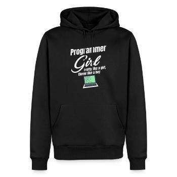 Programmer Girl Pretty As A Girl, Smart - Men’s Premium Organic Hoodie - black - Front - Nico (187cm)