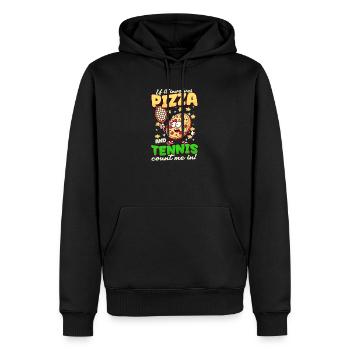 Tennisspieler Pizza Tennis - Männer Premium Bio Hoodie - Schwarz - Vorne - Nico (187cm)