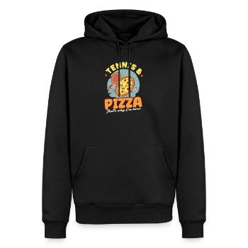 Tennisspieler Tennis Und Pizza - Männer Premium Bio Hoodie - Schwarz - Vorne - Nico (187cm)