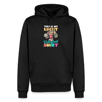 Volleyball Easter Lucky Volleyball Outfit - Men’s Premium Organic Hoodie - black - Front - Nico (187cm)