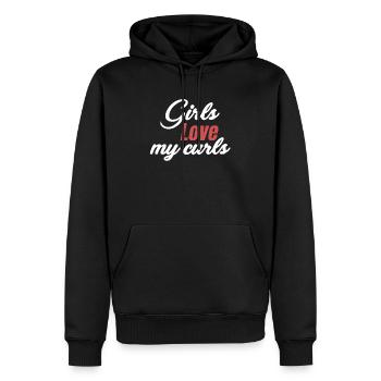 Mädchen Lieben Meine Locken Lustige Lockige Haare - Männer Premium Bio Hoodie - Schwarz - Vorne - Nico (187cm)