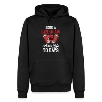 Être juge de ligne apporte de la vie à la - Sweat à capuche Premium bio Homme - noir - Devant - Nico (187cm)