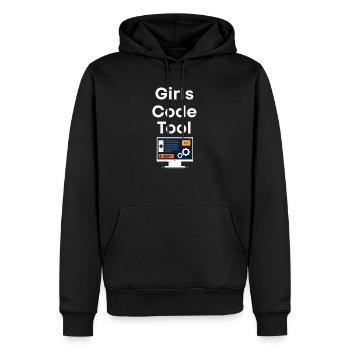 Girls program programmers too - Men’s Premium Organic Hoodie - black - Front - Nico (187cm)