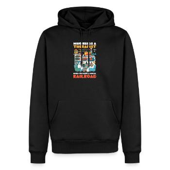 Modelleisenbahner, die einen Therapeuten brauchen, wenn sie - Männer Premium Bio Hoodie - Schwarz - Vorne - Nico (187cm)