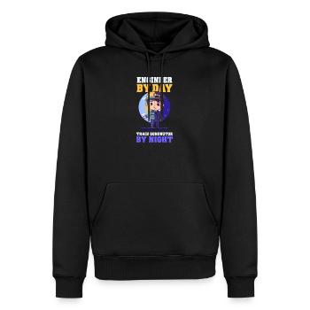 Modellbahn-Ingenieur-Tag, Zugschaffner-Nacht - Männer Premium Bio Hoodie - Schwarz - Vorne - Nico (187cm)