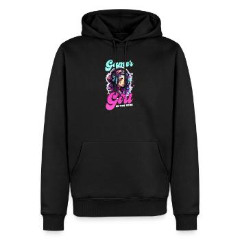 Je suis une fille de jeu vidéo dans la zone - Sweat à capuche Premium bio Homme - noir - Devant - Nico (187cm)