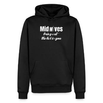 Hebammen Bringen Das Kind In Ihnen Zum Vorschein - Männer Premium Bio Hoodie - Schwarz - Vorne - Nico (187cm)