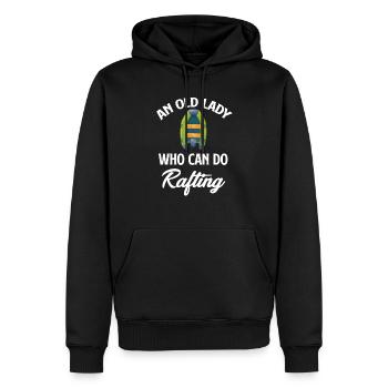 Eine Alte Dame, Die Rafting Kann, Oma, - Männer Premium Bio Hoodie - Schwarz - Vorne - Nico (187cm)