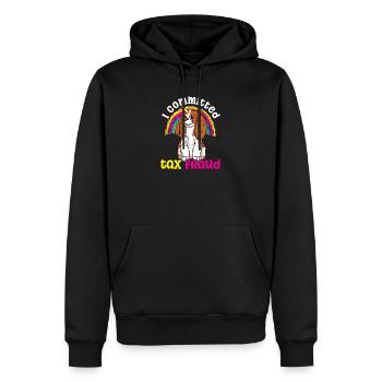 Fraude fiscale commise par un chien arc-en-ciel - Sweat à capuche Premium bio Homme - noir - Devant - Nico (187cm)