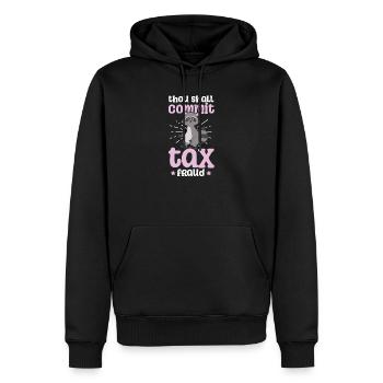 Fraude fiscale que tu devrais commettre raton laveur - Sweat à capuche Premium bio Homme - noir - Devant - Nico (187cm)