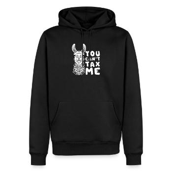 Lama de la fraude fiscale, vous ne pouvez pas me taxer - Sweat à capuche Premium bio Homme - noir - Devant - Nico (187cm)