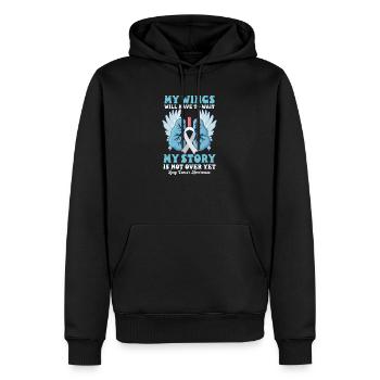 L’histoire des ailes de sensibilisation au cancer du poumon n’est pas terminée - Sweat à capuche Premium bio Homme - noir - Devant - Nico (187cm)