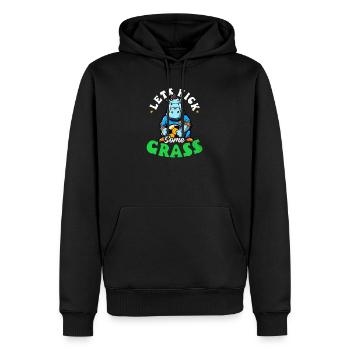 Soccer Coach Lets Kick Some Grass - Men’s Premium Organic Hoodie - black - Front - Nico (187cm)