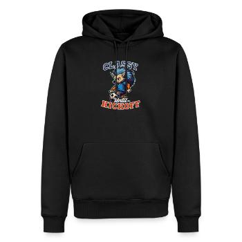 Fußballtrainer klasse bis zum Anpfiff - Männer Premium Bio Hoodie - Schwarz - Vorne - Nico (187cm)