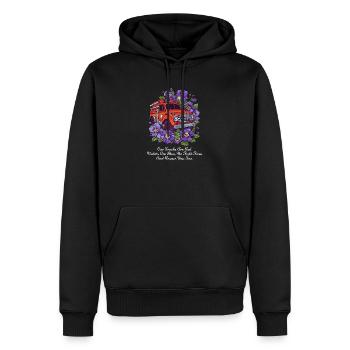 Feuerwehrmann Unsere Trucks sind rot - Männer Premium Bio Hoodie - Schwarz - Vorne - Nico (187cm)
