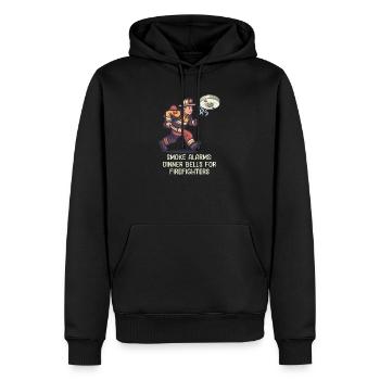 Feuerwehr-Rauchmelder: Dinner-Glocken Feuerwehrmann - Männer Premium Bio Hoodie - Schwarz - Vorne - Nico (187cm)