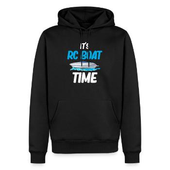 C’est l’heure du bateau rc Capitaine Airboat Lover - Sweat à capuche Premium bio Homme - noir - Devant - Nico (187cm)