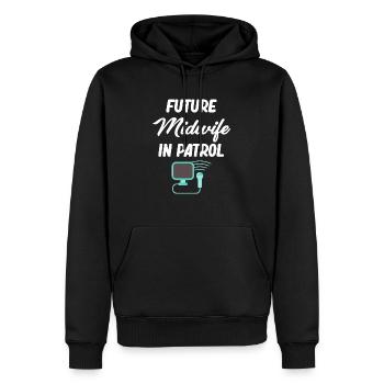 Zukünftige Hebamme Auf Patrouille, Geburtshilfe - Männer Premium Bio Hoodie - Schwarz - Vorne - Nico (187cm)