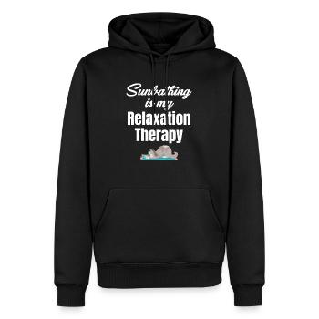 Sunbathing is my relaxation therapy - Men’s Premium Organic Hoodie - black - Front - Nico (187cm)