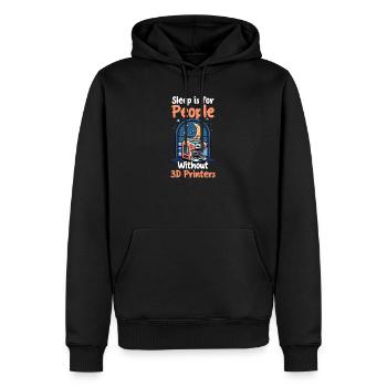 L’impression 3D Sleep est destinée aux personnes qui n’ont pas d’imprimante 3D - Sweat à capuche Premium bio Homme - noir - Devant - Nico (187cm)