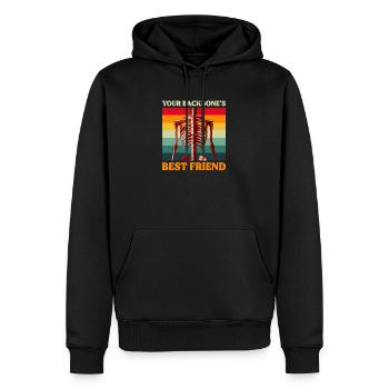 Chiropraticien Votre colonne vertébrale Meilleur ami - Sweat à capuche Premium bio Homme - noir - Devant - Nico (187cm)