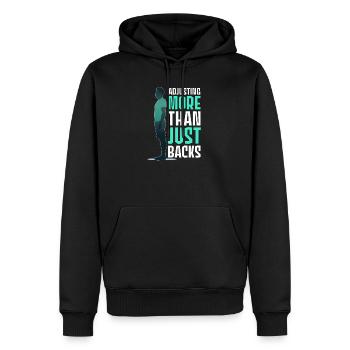 Le chiropraticien ajuste plus que le dos - Sweat à capuche Premium bio Homme - noir - Devant - Nico (187cm)