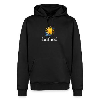 Baigné amateur de bronzage l’été - Sweat à capuche Premium bio Homme - noir - Devant - Nico (187cm)
