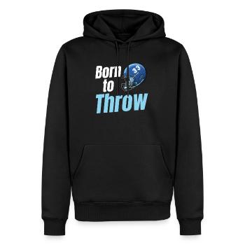 Gardien de but de botté d’envoi de football Born To Quarterback - Sweat à capuche Premium bio Homme - noir - Devant - Nico (187cm)