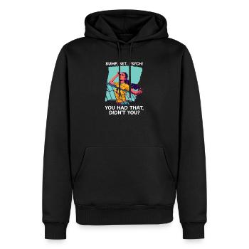 Volleyball dachte, du hättest das, nicht wahr? - Männer Premium Bio Hoodie - Schwarz - Vorne - Nico (187cm)