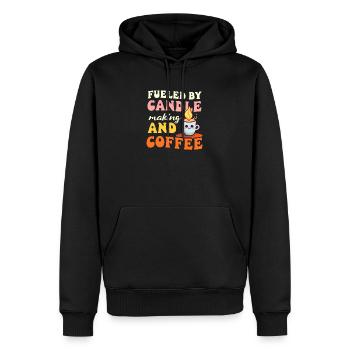 Fabrication de bougies par fabrication de bougies et café - Sweat à capuche Premium bio Homme - noir - Devant - Nico (187cm)