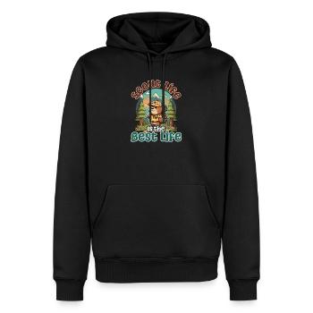 Scouting Bear Scout am besten - Männer Premium Bio Hoodie - Schwarz - Vorne - Nico (187cm)