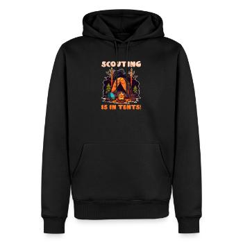 Pfadfinder Pfadfinder in Zelten - Männer Premium Bio Hoodie - Schwarz - Vorne - Nico (187cm)
