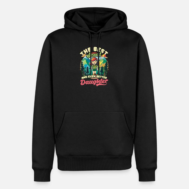 Scouting Bester Scout Sogar Tochter - Männer Premium Bio Hoodie - Schwarz