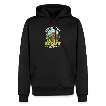 Pfadfinderleben - Männer Premium Bio Hoodie - Schwarz - Vorne - Nico (187cm)