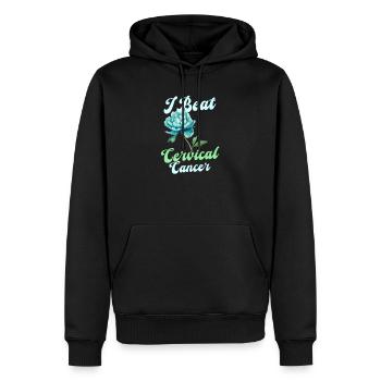 Bewusstsein für Gebärmutterhalskrebs I Gebärmutterhalskrebs besiegen - Männer Premium Bio Hoodie - Schwarz - Vorne - Nico (187cm)