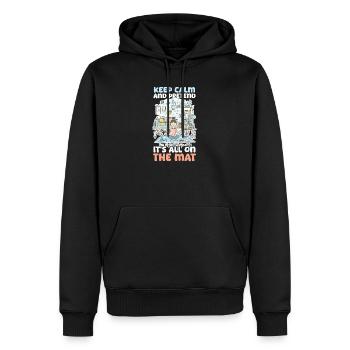 Instructeur de yoga Gardez votre calme et faites semblant de tout sur le M - Sweat à capuche Premium bio Homme - noir - Devant - Nico (187cm)