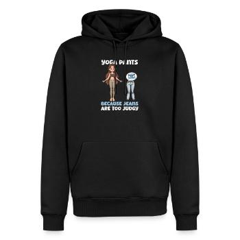 Instructeur de yoga pantalon de yoga jeans sont trop juggy - Sweat à capuche Premium bio Homme - noir - Devant - Nico (187cm)
