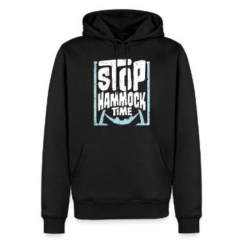 Arrêt drôle Hamac Temps Détente Dormir Camping - Sweat à capuche Premium bio Homme - noir - Devant - Nico (187cm)