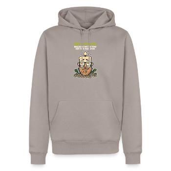 Fabrication de bougies de soja Trop branchées pour la paraffine - Sweat à capuche Premium bio Homme - taupe - Devant - Nico (187cm)