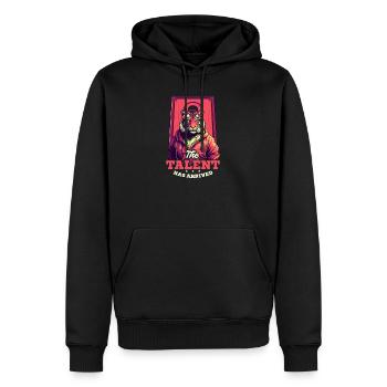 Cornhole-Talent ist da - Männer Premium Bio Hoodie - Schwarz - Vorne - Nico (187cm)
