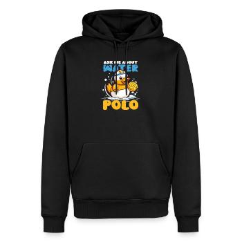 Water-polo Posez-moi des questions sur le water-polo - Sweat à capuche Premium bio Homme - noir - Devant - Nico (187cm)