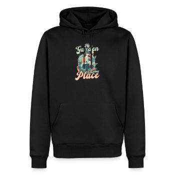 Landschaftsgärtner Garten ist mein Platz - Männer Premium Bio Hoodie - Schwarz - Vorne - Nico (187cm)