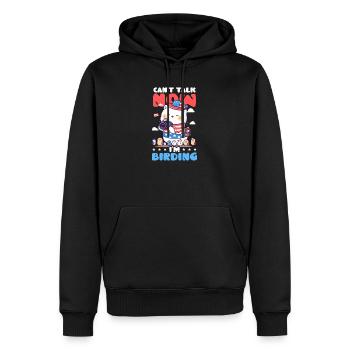 L'observateur d'oiseaux ne peut pas parler, j'observe les oiseaux - Sweat à capuche Premium bio Homme - noir - Devant - Nico (187cm)