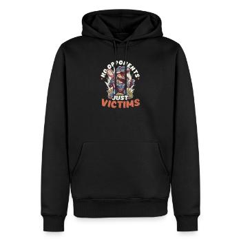 Lacrosse-Trainer Keine Gegner, nur Opfer - Männer Premium Bio Hoodie - Schwarz - Vorne - Nico (187cm)
